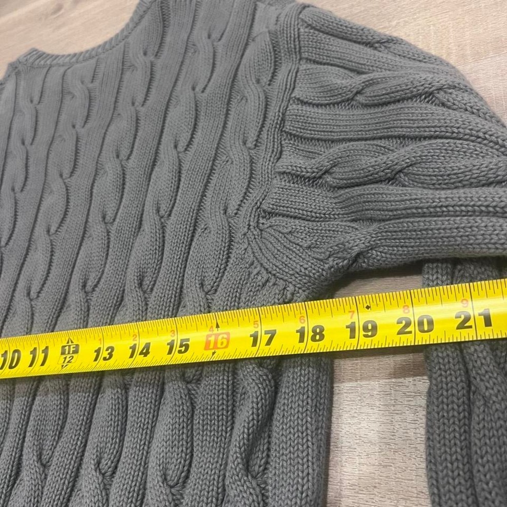 Grey 3d cable knit sweater men's size Medium - Picture 3 of 4